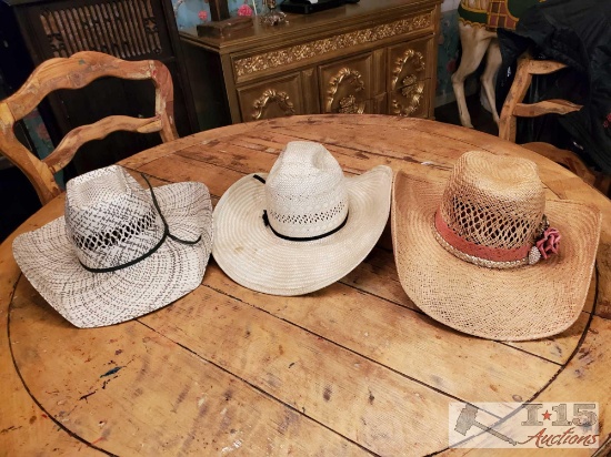 3 straw hats
