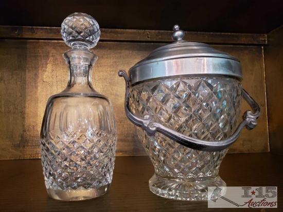 Crystal Ice Bucket and Decanter