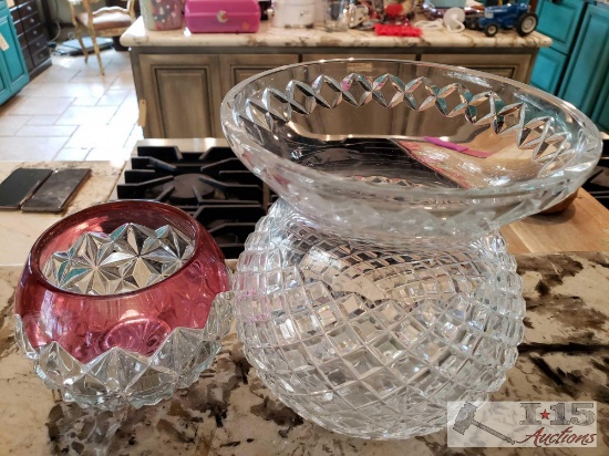 2 Crystal Vases