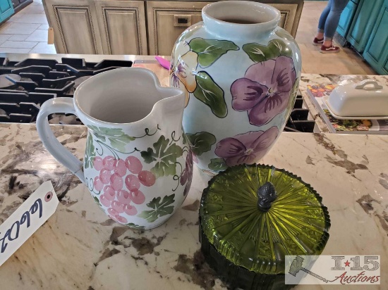 Vase, Pitcher and Glass Dish