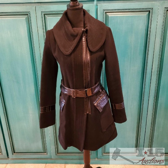 Rudsak Wool Jacket with Leather Trim size Med