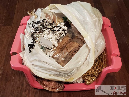 Tote Full of Craft Trim, Hat Boxes and More