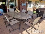 Glass Top Patio Table with 6 Chairs