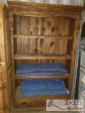 Wooden Bookshelf with Bottom Storage Drawer