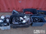 5 Totes of Lights and Extension Cords