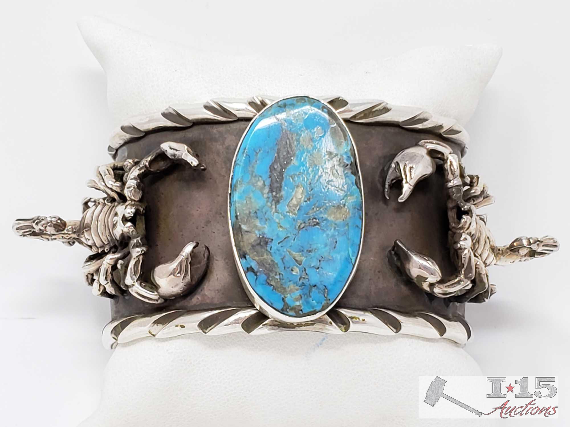 Native American Impressive San Felipe Signed Silver Coin Ring