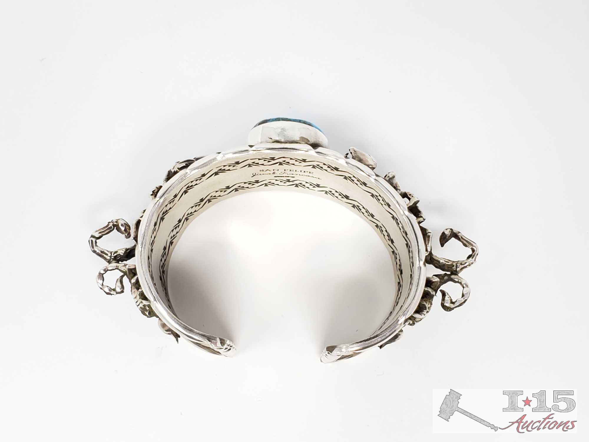 Jake Francosa San Felipe Old Kingman Turquoise Sterling Silver Bracelet Jake Francosa San Felipe Old Kingman Turquoise Sterling Silver Bracelet