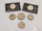 2 1964 Kennedy Silver Half Dollars, 3 Kennedy Half Dollars and Eisenhower Dollar