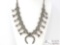 VTG Native American Zuni Elliot Gasper Silver Squash Blossom Naja Necklace Beads