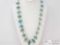 NATIVE AMERICAN SUPERIOR Slabs OF TURQUOISE VINTAGE NAVAJO STERLING SILVER NECKLACE OLD