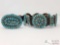 ...Zuni Pettit point...Vintage Native American Concho Belt Sterling Silver and Turquoise signed P Jo