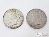 2 1922&1923 Silver Peace Dollars- San Francisco