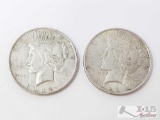 2 1922 Silver Peace Dollars - Philadelphia