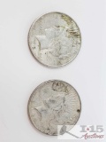 2 1922 Silver Peace Dollars - Philadelphia