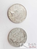 2 1922 Silver Peace Dollars- Philadelphia