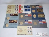 13 First Day Covers with Collector Coins and Stamps