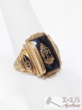 10k Black and Gold Josten Ring 8.8g