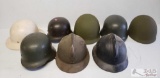 8 Vintage Military Helmets