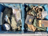 2 Totes of Military Packs, Pouches, Straps and More