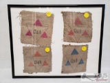 4 WWII OST Star of David Patches in Frame