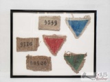 WWII Concentration Camp Prisoner Patches in Frame