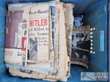 1 Tote of World War 2 Era Newspapers and Life Magazines