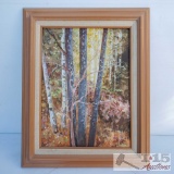 Autumn Trees Oil Painting, Framed