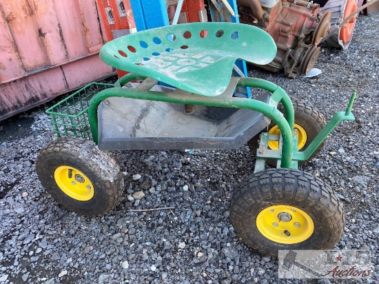 Tractor Seat Rolling Work Seat with Tool Tray