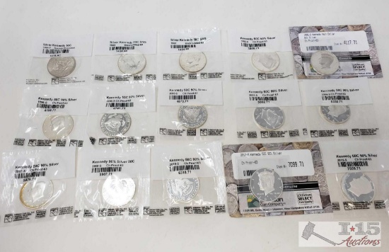 15 Kennedy Silver Half Dollars