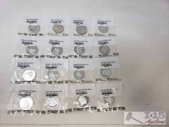 16 Kennedy Silver Half Dollars