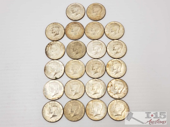 22 40% Silver Kennedy Half Dollars, 253.0g