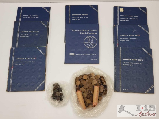 8 Coin Collection Books, and Weight Pennies