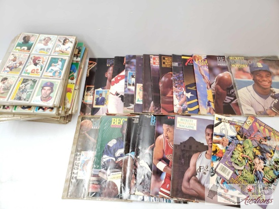 19 Sport Magazines, 2 Comic Books, and Sport Cards