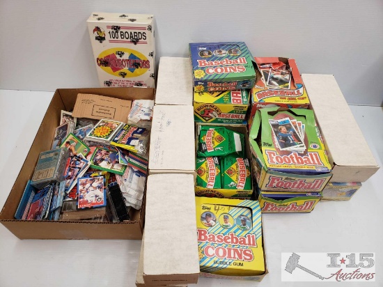 100s of Misc Baseball and Football Trading Cards