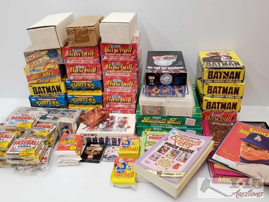 100s of Misc Trading Cards, Baseball Card Guides, Sports Magazines.