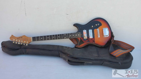 Vintage Harmony H802 Electric Gutair with Cover