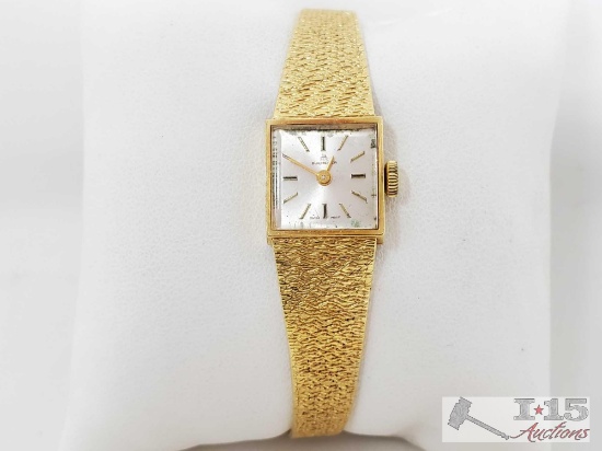 18k Gold Vintage Bucherer Watch, 32g.