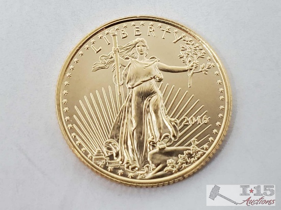 2016 American Gold Eagle 1/10 oz. .999 Gold Coin