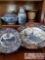 2 Decorative Plates, 2 Vases and Punch Bowl