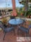 Glass Top Wicker Patio Table with 4 Chairs