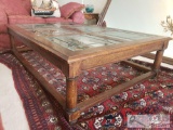 Glass Top Wooden Coffee Table