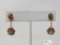 14k Gold Diamond Dangle Earrings, 3.7g