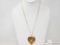 14k Gold Necklace With Heart Pendant, 10.1g