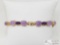 Purple Jade, Amethyst, 14k Gold Bracelet, 9.3g