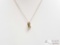 10k Gold Necklace W/ Diamond Accented Pendant, 1.3g