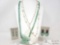 Three Necklaces, 2 Pairs Of Jade Dangle Earrings