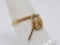 18k Gold Band W/ Heart Lock And Key Charms, 1.8g