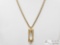 24k Gold Overlay Chain W/ 14k Gold Hourglass Pendent, 12.7g