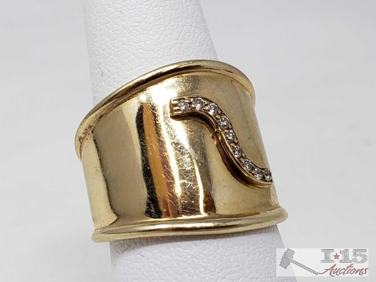 14k Gold Diamond Ring, 3.8g