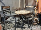 Patio Table and Chairs, Candle Holder,